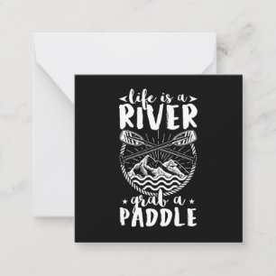 Kayak Driver Leven Is Een Rivier Notitiekaartje