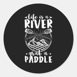 Kayak Driver Life is een rivier Ronde Sticker