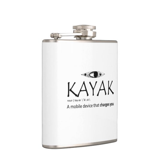 Kayak, een mobiel apparaat dat je oplaadt heupfles (Rechts)