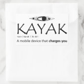 Kayak, een mobiel apparaat dat je oplaadt rechthoekige sticker (Tas)