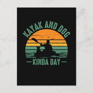 Kayak en Dog Kinda Day Briefkaart