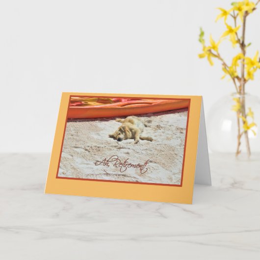 Kayak en Gouden Retriever Gelukkig met je pensioen Kaart (Gele Bloem)