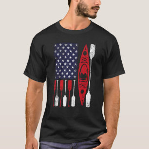 Kayak en paddle US American Flag Canoe USA Kayaki T-shirt