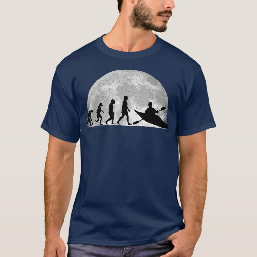 Kayak Evolution Moon Kayakers Paddling canoe T-shirt (Voorkant)