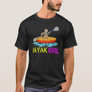 Kayak Girl Kayak Sloth Kayaking T-shirt