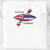 Kayak Hawaii Flag Rechthoekige Sticker (Tas)