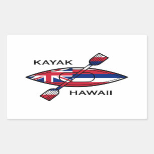 Kayak Hawaii Flag Rechthoekige Sticker