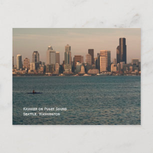 Kayak in Seattle Sunset Briefkaart