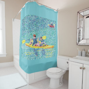 Kayak Kayak en Pointillisme - Rideaux de douche