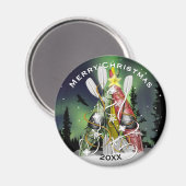 Kayak kerstboom Aurora Borealis Magneet (Voorkant / Achterkant)