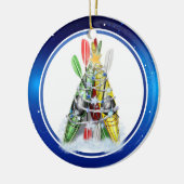 Kayak kerstboom keramisch ornament (Links)