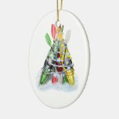 Kayak kerstboom keramisch ornament (Links)