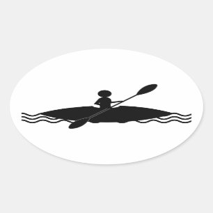 Kayak Man Logo Ovale Sticker