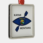 Kayak Montana Flag Metalen Ornament (Rechts)