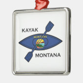 Kayak Montana Flag Metalen Ornament (Links)