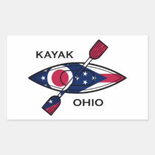 Kayak Ohio Flag Rechthoekige Sticker