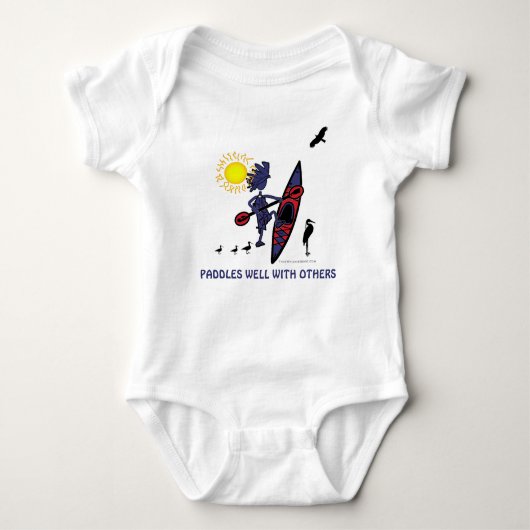 Kayak: Paddles goed met andere Baby Bodysuit (Voorkant)