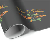 Kayak Paddling Time Whitewater Paddle Boat Lover Cadeaupapier (Rol Hoek)