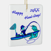 Kayak Pêche Vacances Ornement en céramique (Droite)