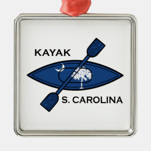 Kayak South Carolina Flag Metalen Ornament