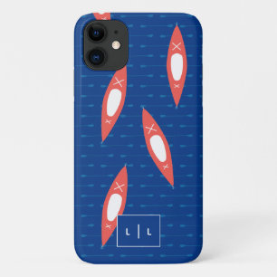 Kayak Specialized Monogram Blue Coral Modern iPhone 11 Hoesje