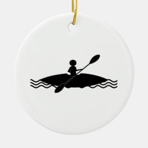 Kayak Stick Man Logo Keramisch Ornament