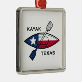 Kayak Texas Flag Metalen Ornament (Rechts)