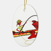 Kayak Vissen Keramisch Ornament (Links)