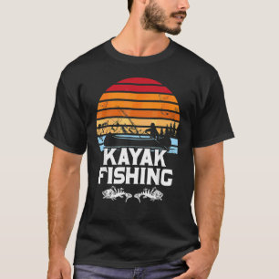 Kayak Vist adviseur Retro Sunset  Lake Fis T-shirt