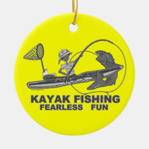 Kayak Vist Black & White Whimsy Keramisch Ornament