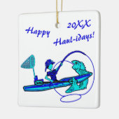 Kayak Vist Holiday Ceramic Ornament (Links)
