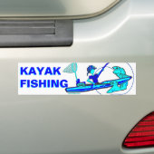 Kayak Vist in Blues Bumpersticker (Op auto)