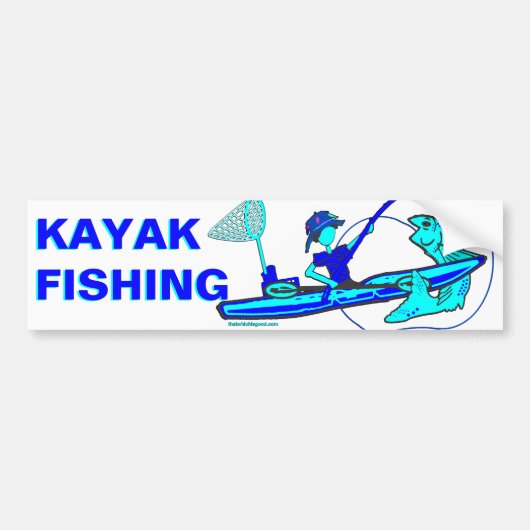 Kayak Vist in Blues Bumpersticker (Voorkant)