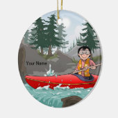 Kayak - Vrouw Keramisch Ornament (Links)