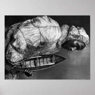 Kayaker met een waterdichte jas met een speelgoed- poster