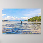 Kayaker on Serene Lake Poster (Devant)