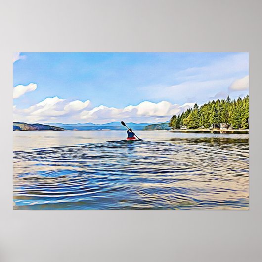 Kayaker on Serene Lake Poster (Devant)