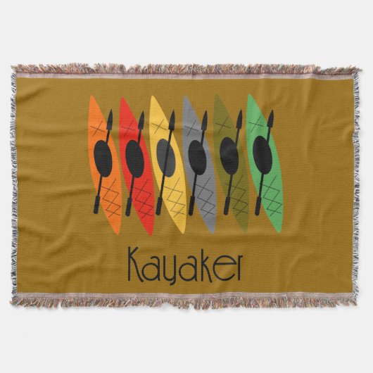 Kayaker Woven Blanket Brown Deken (Voorkant)