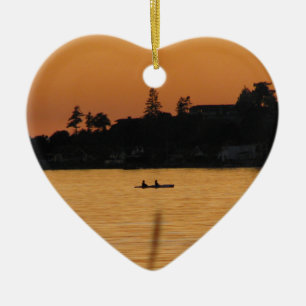 Kayakers Keramisch Ornament