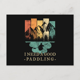 Kayaking Canoeing Retro Briefkaart