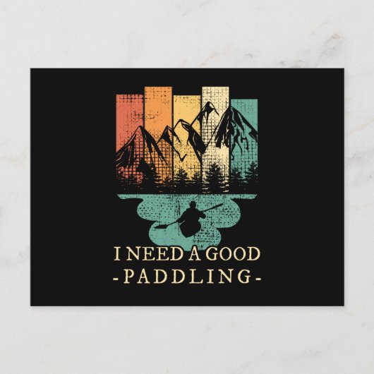 Kayaking Canoeing Retro Briefkaart (Voorkant)