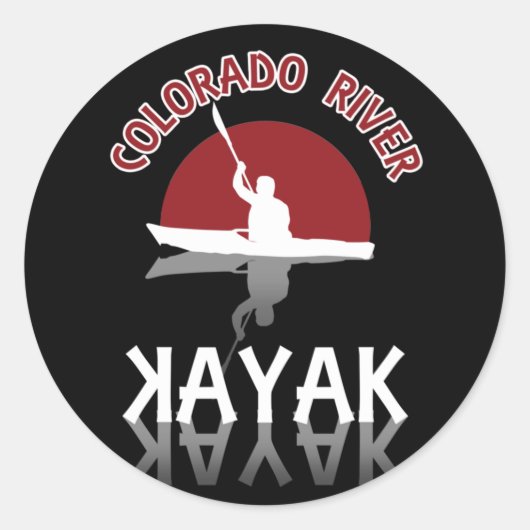 Kayaking Colorado, Kayak Ronde Sticker (Voorkant)