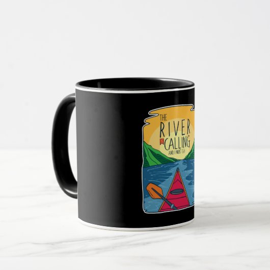 Kayaking - de rivier belt en ik moet gaan mok (Voorkant links)