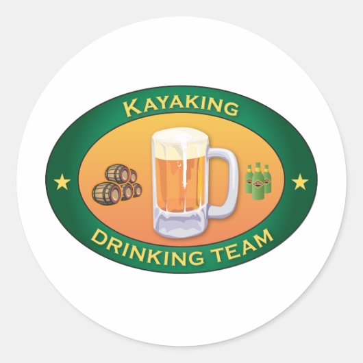 Kayaking Drink Team Ronde Sticker (Voorkant)