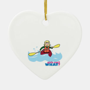 Kayaking Girl - Light/Blonde Keramisch Ornament