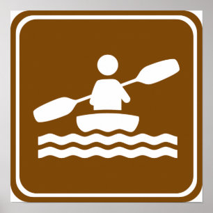 Kayaking Highway Sign Poster
