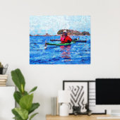 Kayaking in de Painterly van de Barenoff-eilanden Poster (Thuiskantoor)