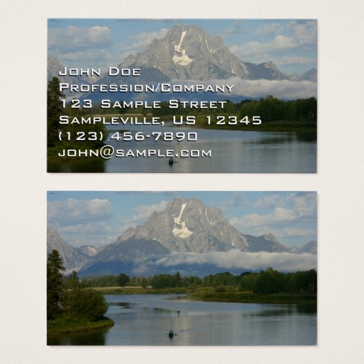 Kayaking in Grand Teton National Park Visitekaartje (Voorkant /achterkant)