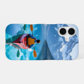 Kayaking in Mountains Personalized iPhone 16 Hoesje (Achterkant horizontaal)