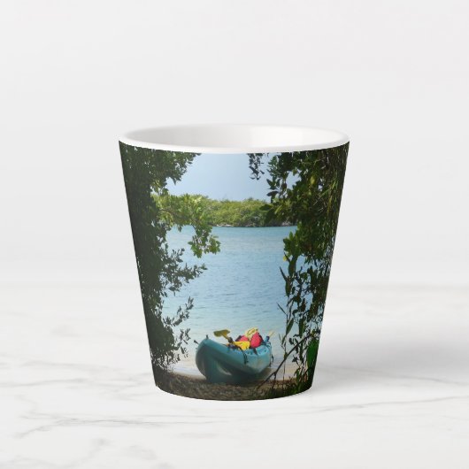 Kayaking in St. Thomas US Maagdeneilanden Latte Mok (Voorkant)